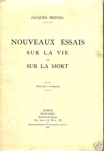 Nouveaux essais sur vie et - sur, la