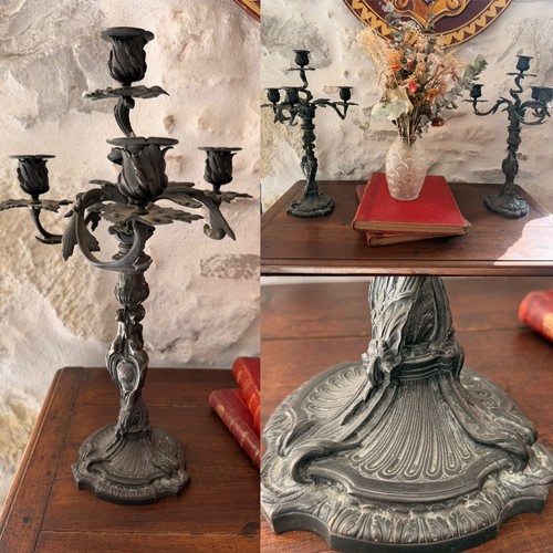 Paire chandelier bronze - de,