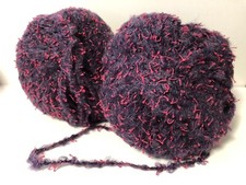 lot de 10 pelotes de laine fantaisie prune/ FABRIQUE EN FRANCE