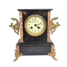 ANCIENNE PENDULE MARBRE ET REGULE MOUVEMENT DE PARIS