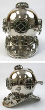 Chrome Plated Aluminum Mark V Dive Helmet, 18"