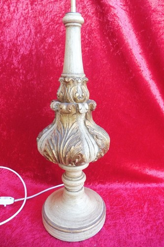 Belle vieux lampe bois - lampe, en