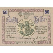 [#283747] Billet, Autriche, Greifenstein, 50 Heller, château, 1920 UNZ- Me