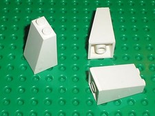 3 x LEGO White slope brick ref