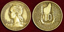 MADAGASCAR 10 francs 1953