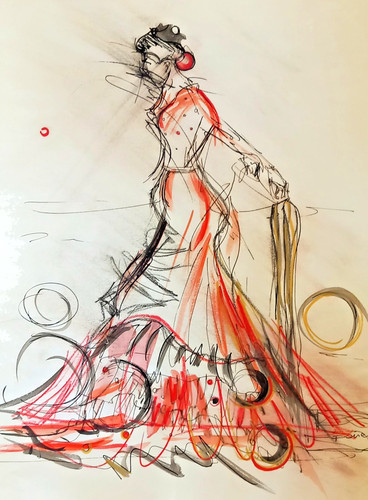 Tableau peinture danseuse - tableau,,
