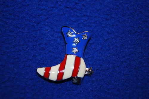 Patriotic flag cowgirl - flag, boot