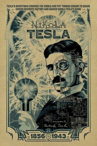 Plaque métal nikola tesla - plaque,