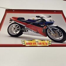 Honda VFR750R RC30 1988 750 fiche carte moto passion collection Atlas
