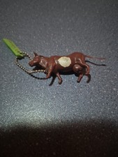 Porte-clés key ring Jolie petite vache BRUNE CHAMBOURCY Tête & Queue mobiles