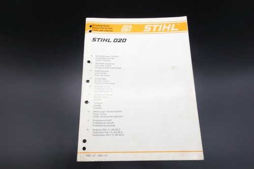 Stihl tronçonneuse 020 liste - stihl,
