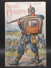 Carte postale carte postale Feldpost Würzburg régiment soldat carte tornister...