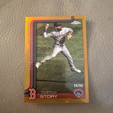 2025 Topps Chrome Baseball TREVOR STORY Gold Refractor #/50 Boston Red Sox #232