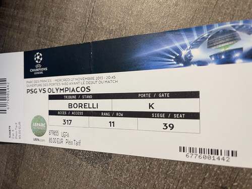 Ticket entier psg v - )),