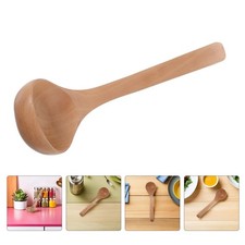  Lot de 2 louches à soupe en bois à long manche : cuillères de cuisine en bois