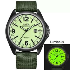 Montre vert/kaki armée commando militaire sport fluorescent avec dateur