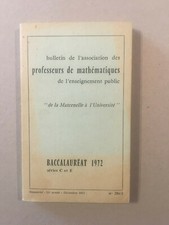Annales Baccalauréat C - 1972 - APMEP - BE