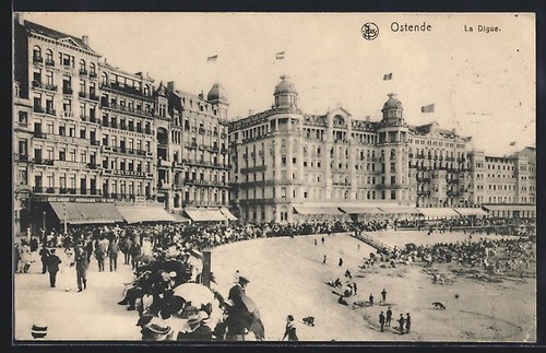 Cpa ostende digue 1916 - ostende,,