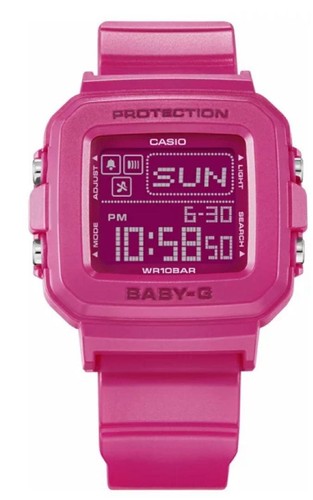 Montre numérique rose pour