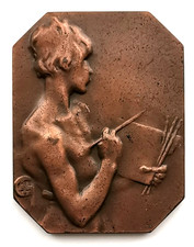 MED 216. Médaille art nouveau. La Peinture Par Alexandre Charpentier