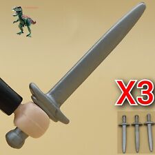 X3 Playmobil épée grise de