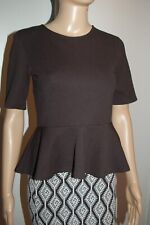 Haut top manches courtes noir forme tulipe volant à la taille marque H&M XS 34