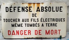grande plaque émaillée SNCF défense absolue Danger de mort 95 x 50 cm