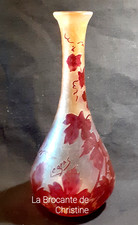 LEGRAS François Vase Série RUBIS   Pâte de verre dégagé  l'acide 22,5 cm