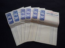 LOT DE 6 notes de course CHICOREE BLEU ARGENT ARLATTE ET CIE CAMBRAI  PUBLICITE 