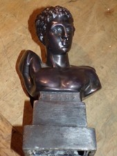 Vintage Xem Made IN Greece Néoclassique Buste Sculpture De David " Epmhe "
