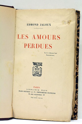 Livre ancien jaloux les - livre,