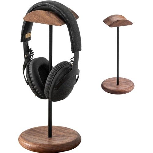 Support casque bois noyer