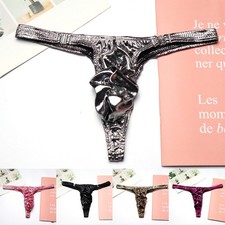 Hommes String Slip Nylon Cuir