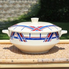 Ancienne soupière en faïence de Badonviller modèle Elbeuf