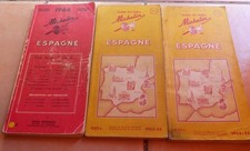 Lot de guides Michelin jaunes et rouges Espagne 1953, 1954 et 1964