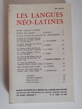 REVUE LES LANGUES NEO LATINES NUMERO 254 - 3EME TR 1985