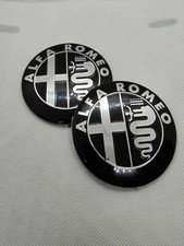 2 Badge Alfa Romeo 159,147,gt,mito,brera Embleme Métal Badge Noir Blanc 