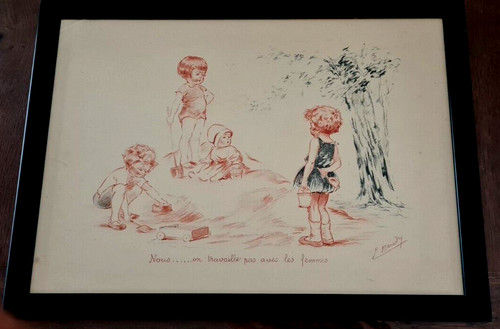 Gravure signée naudy - signée, d'e.naudy