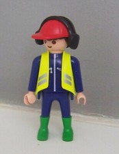 PLAYMOBIL (Q209) CHANTIER - Ouvrier du Compresseur & Marteau Piqueur 3270 