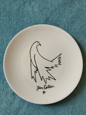 Assiette LA COLOMBE Signée par Jean COCTEAU, Porcelaine de Limoges Chapelle...