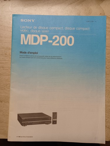 Sony mdp 200 - sony, mdp-200