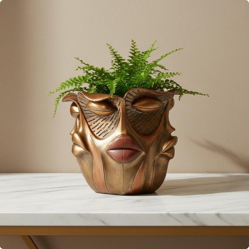 Cache pot visage abstrait - cache-pot,