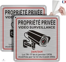 Panneau Camera, Propriété Privée sous Surveillance Vidéo, 15x 15cm, Int