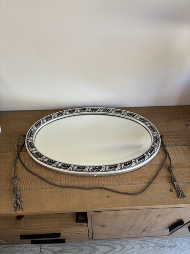Ancien miroir biseauté ovale - ancien,