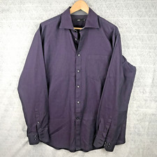 Celio* Chemise Habillée Homme XL 43/44 Violet Rayée Classique Manches Longues