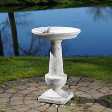 Bain d'oiseaux avec colonne abreuvoir d'oiseaux figurine en pierre 74 cm 47 k...