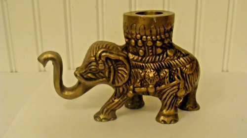 Vintage solid brass elephant - vintage,