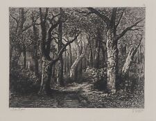 Jules DUPRE : Intérieur de Forêt, GRAVURE signée, Durand Ruel, 1873