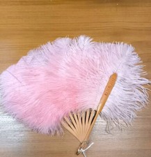 éventail ancien en plume d'autruche 1927