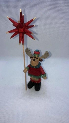 Figurine bois élan avec - bois,